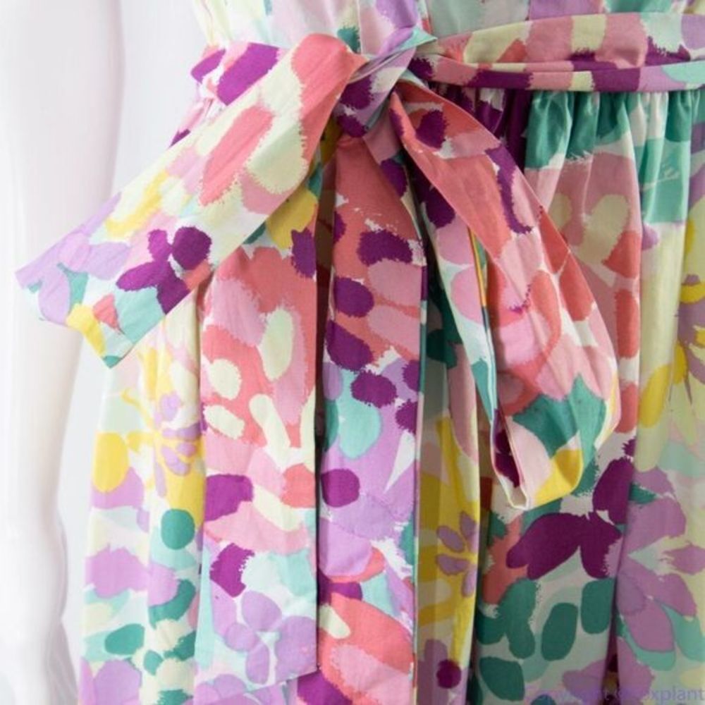 NWT kate spade Painted Petals Floral Cotton Shirtdress, Pastel - Picture 14 of 15